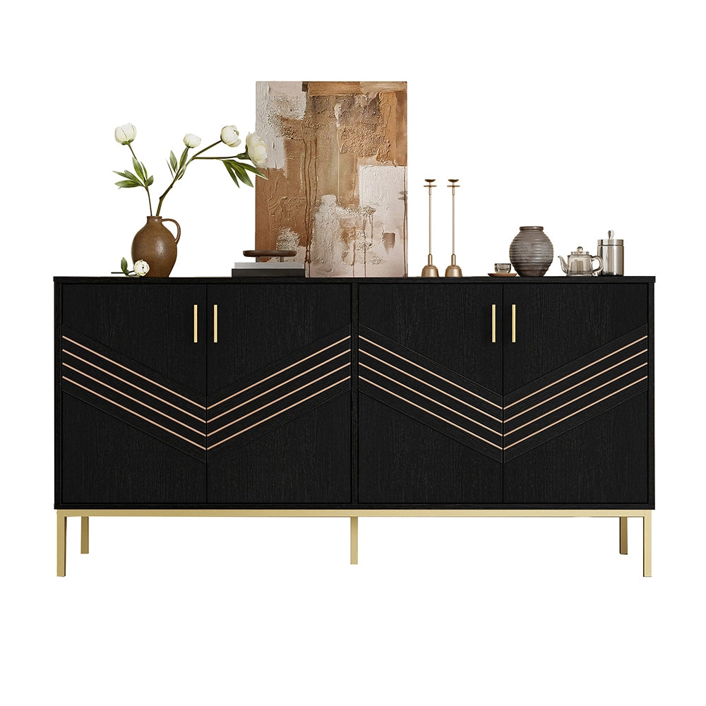 Buffet - Xylo - 4porte MDF nero/oro regolabile
