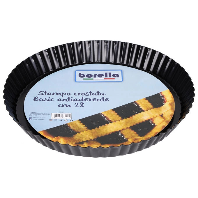 Borella 24407 Beta Stampo Crostata Antiaderente diametro 28 cm colore Nero