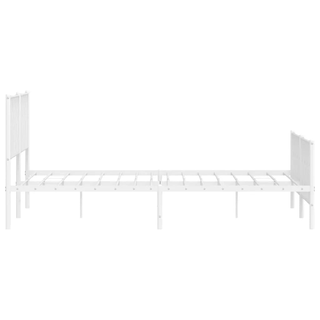 Giroletto con Testiera e Pediera Metallo Bianco 183x213 cm 374509
