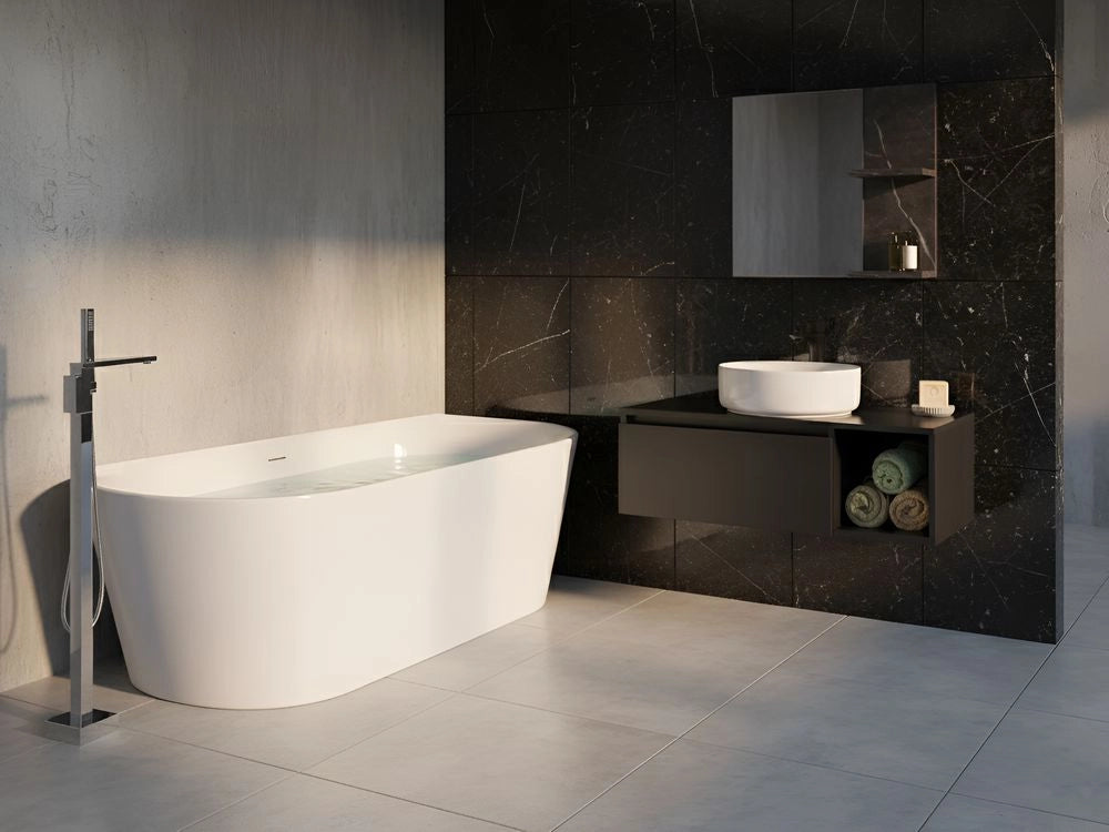 Vasca moderna angolare 170 x 79 cm Bianca Bagno in stile moderno