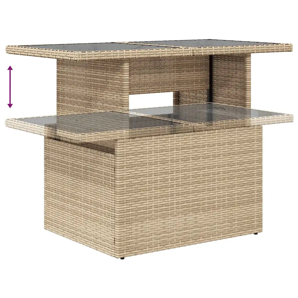 Set Divano da Giardino 9 pz con Cuscini Beige in Polyrattan 3274868