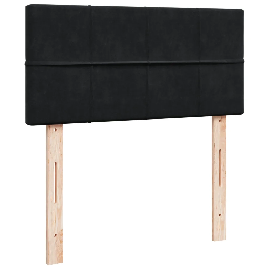 Giroletto a Molle con Materasso-Struttura Letto Nero 90x200 cm in Velluto 730745