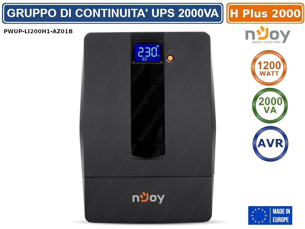 UPS GRUPPO DI CONTINUITA' HORUS PLUS 1200 WATT 2000VA AVR DISPLAY LCD TOUCH SCREEN