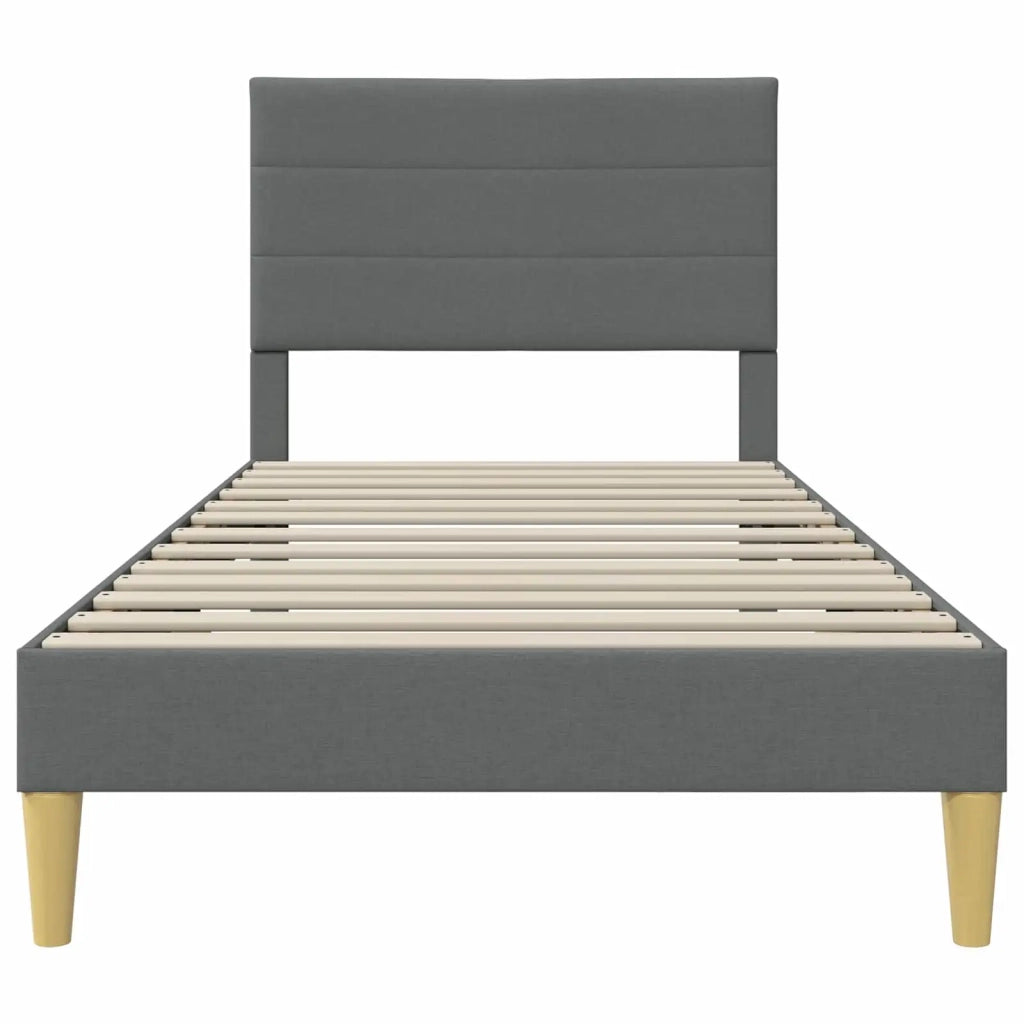 Letto singolo | Letto per adulti | Struttura del letto Grigio Scuro 90 x 200 cm Tessuto