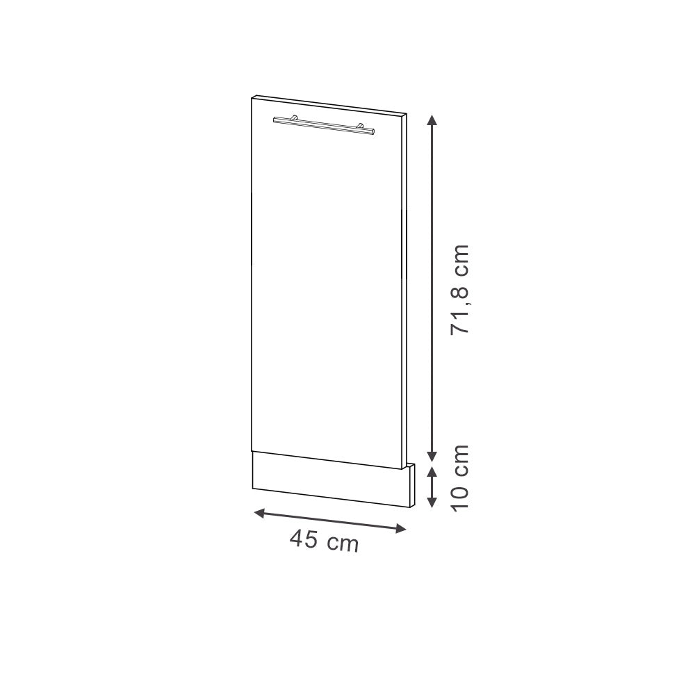 Pannello frontale della lavastoviglie Fame-Line Blu scuro lucido/Bianco 45 cm, PL Antracite Vicco