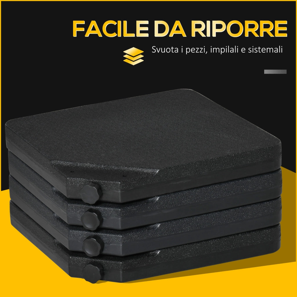 Base per Ombrellone 4 Pezzi ¨C Zephmum ¨C Nero