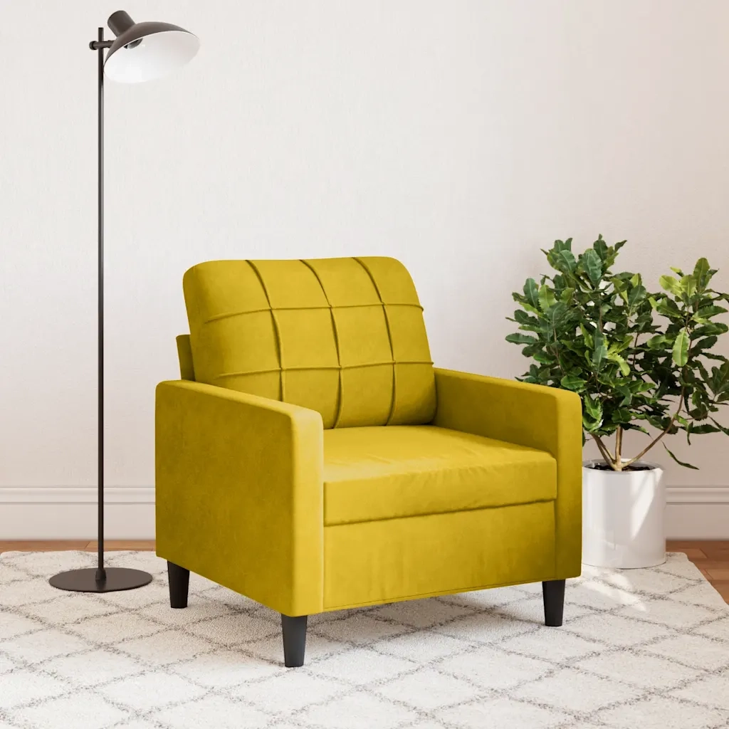 Poltrona Giallo 60 cm Velluto 4007610