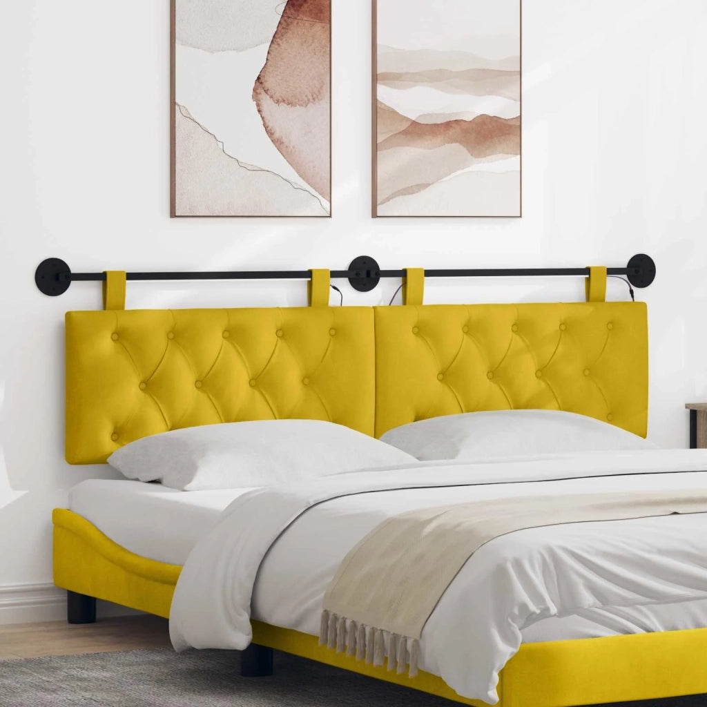 Testiera sospesa Con luce LED Giallo Velluto 3424672