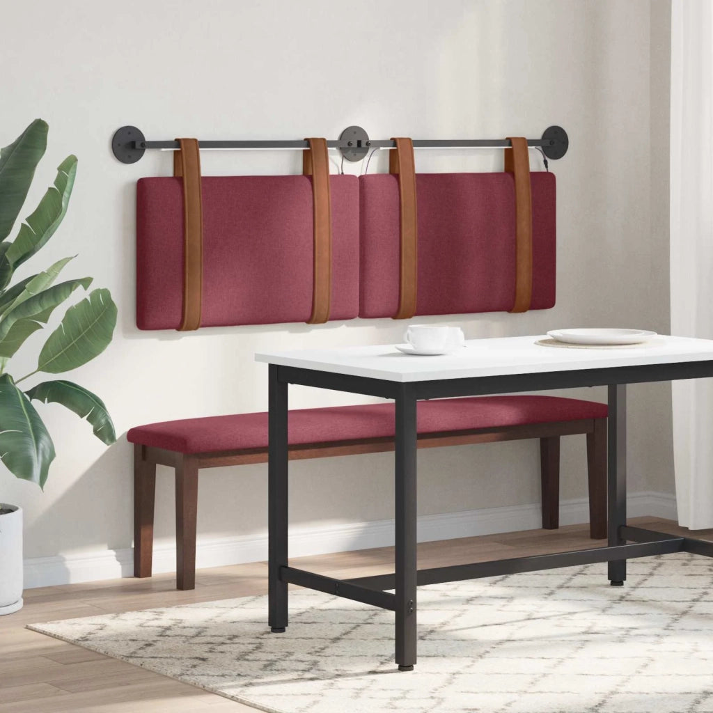 Testiera | Testata sospesa Con luce LED Rosso Vino PU Antico