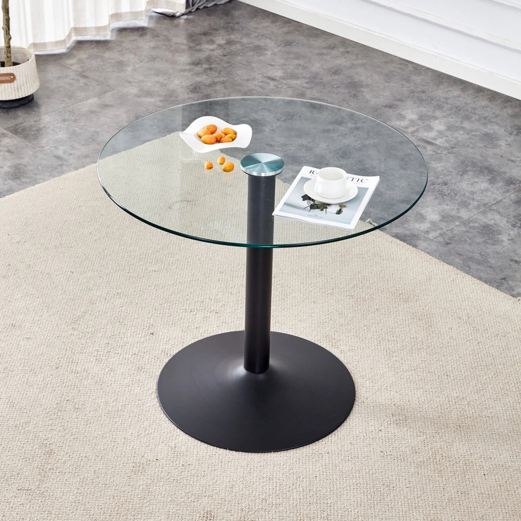 Tavolo da bar in vetro minimalista - Zephmum - Diametro 85 cm Altezza 76 cm