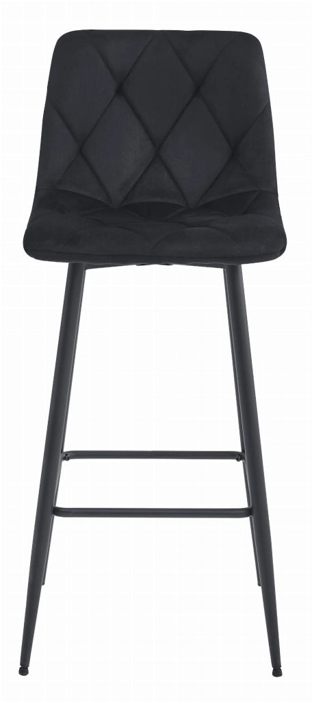 Sgabello da bar in velluto nero Valora KODA STOOL x2