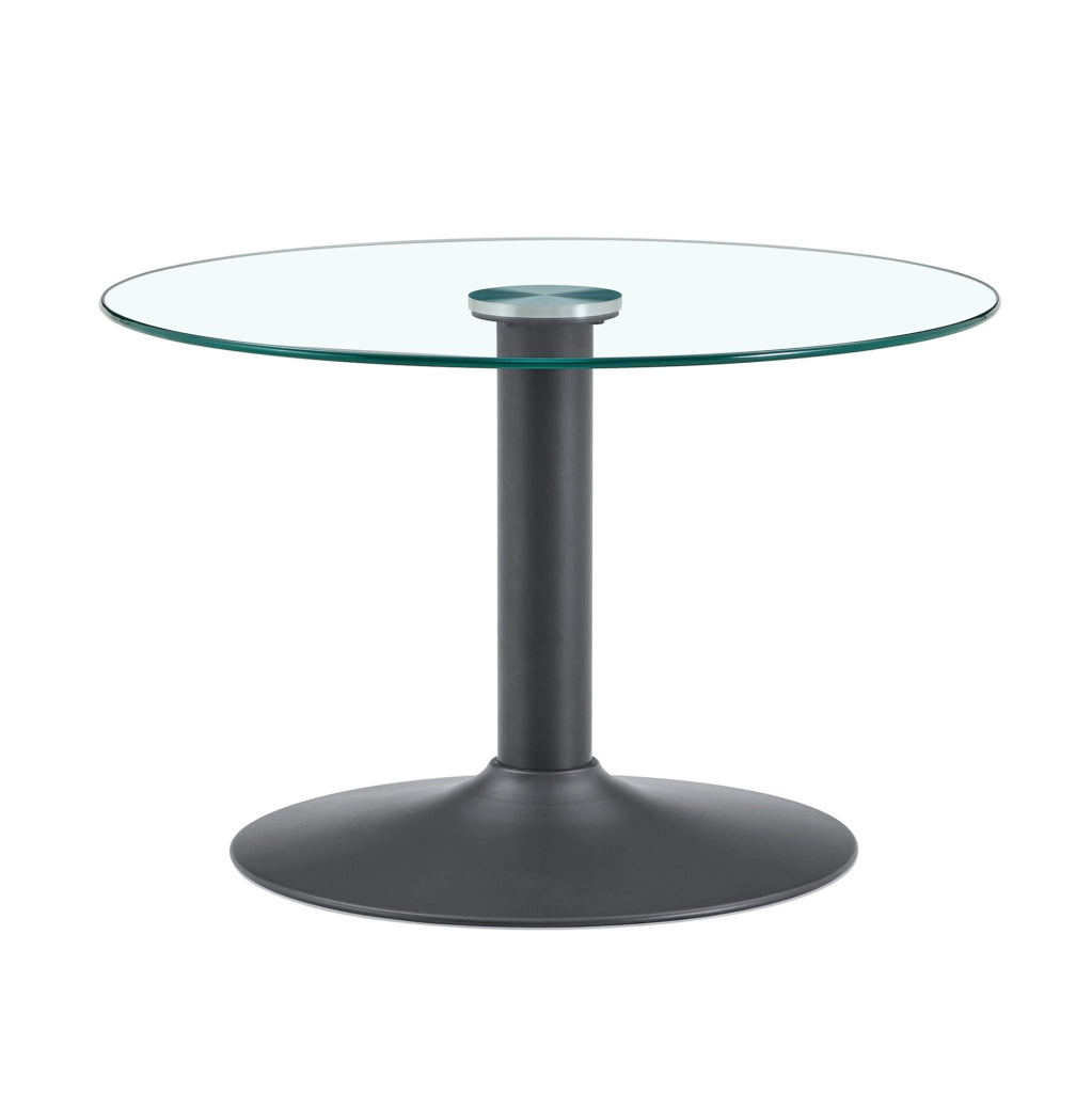 Tavolino da salotto rotondo Ø 70 cm in vetro e metallo nero HOMVRA