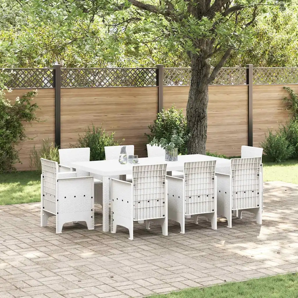 Set da Pranzo per Giardino 9 pcs Bianco Polipropilene 3378584