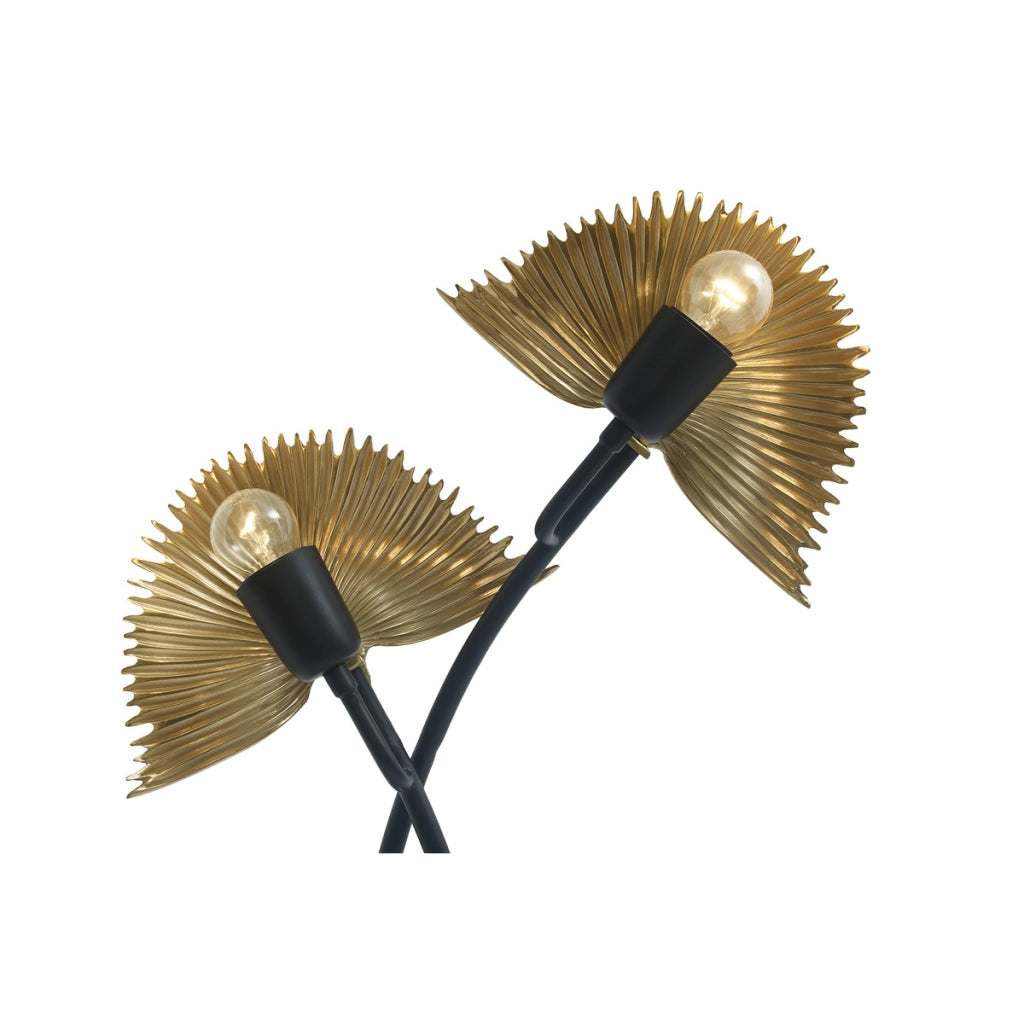 Lampada da tavolo Twinflame in alluminio oro e nero