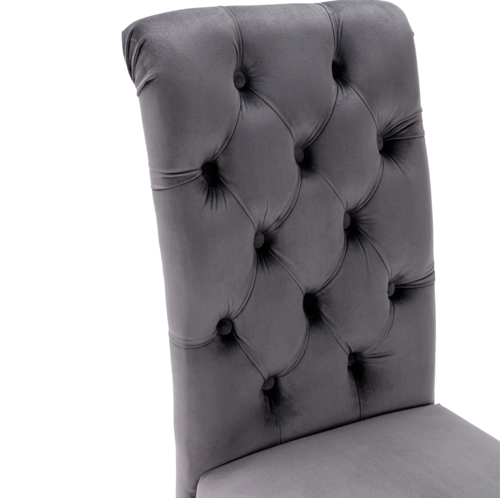 Sedie da sala da pranzo 43x65x101 cm grigie – schienale capitonné, set da 2