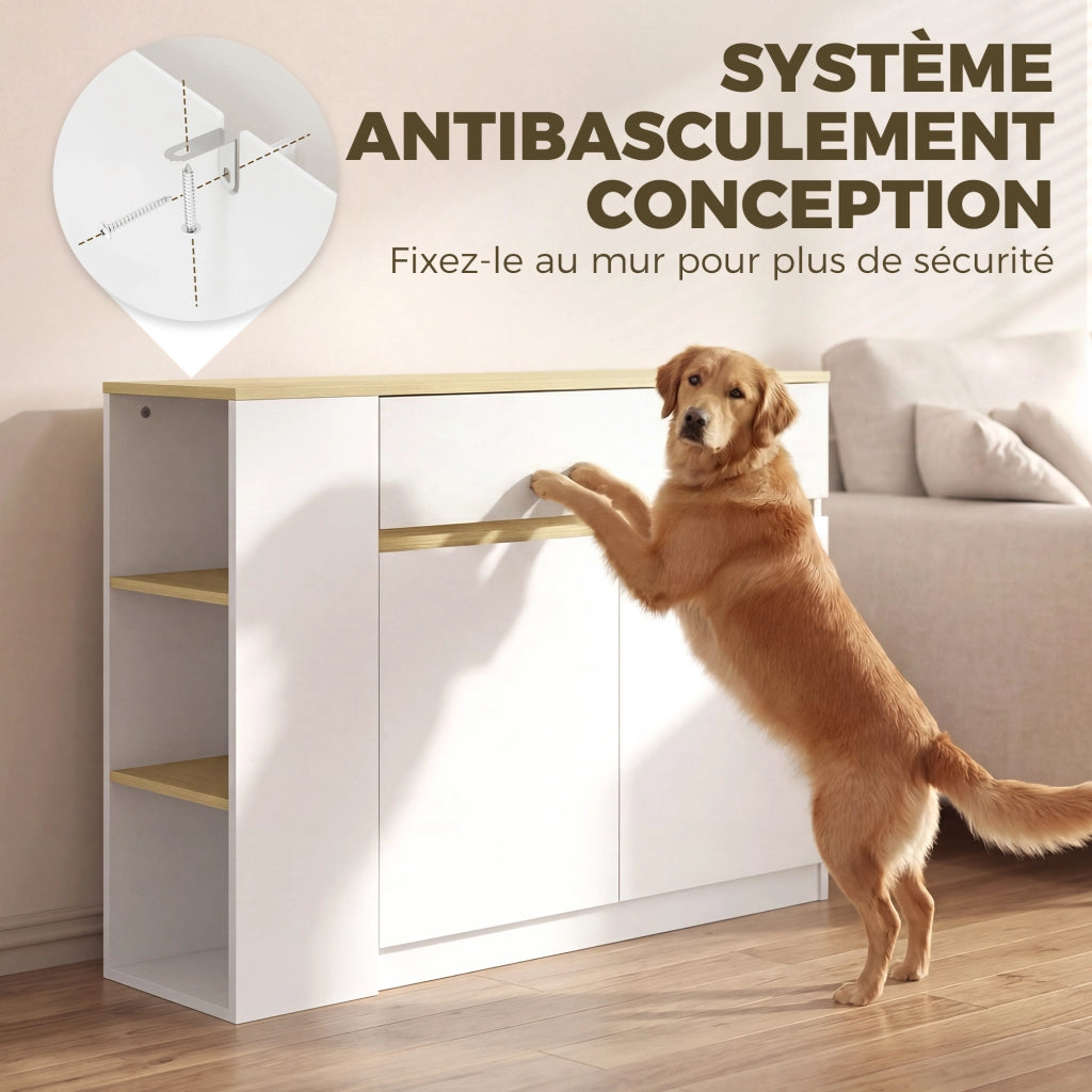 Mobile con cassetti e ante ¨C Minimal ¨C Bianco 110x29,5x82 cm