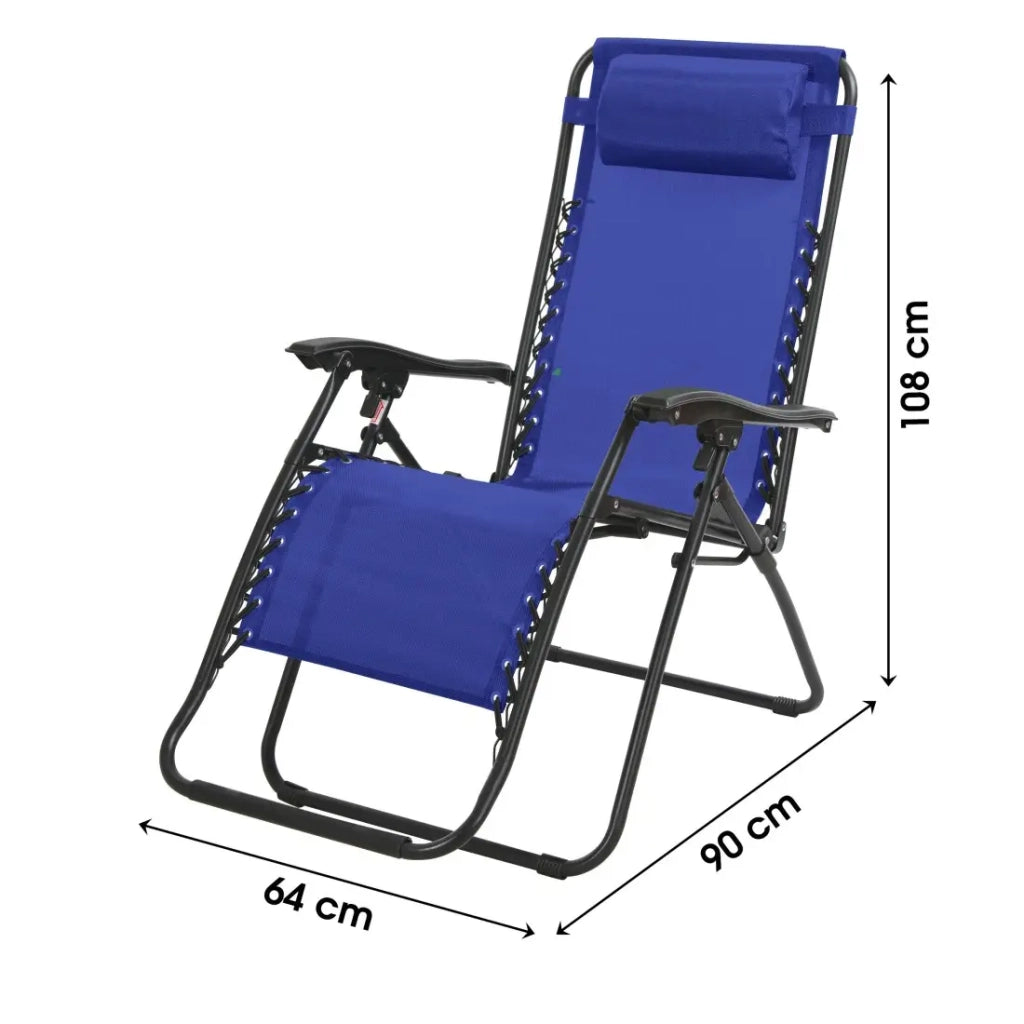 Poltrona relax da esterno blu - Dimensioni 90x108x64 cm