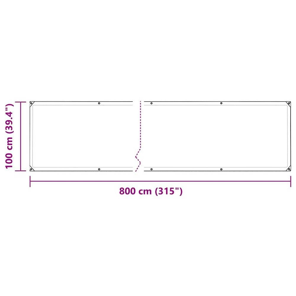 Telo trasparente con occhielli, 1x8 m, in PVC, lungo e resistente, ideale per coperture esterne, giardino e balcone