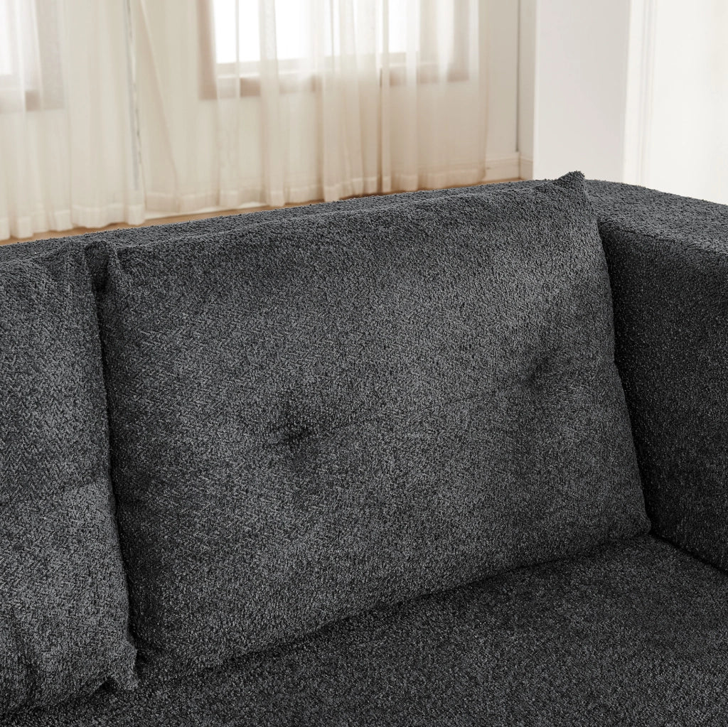 Divano Modulare 2 posti con Poltrona Trasformabile in Letto, Memory Foam, Tessuto Grigio Chiaro, con Tasche Laterali