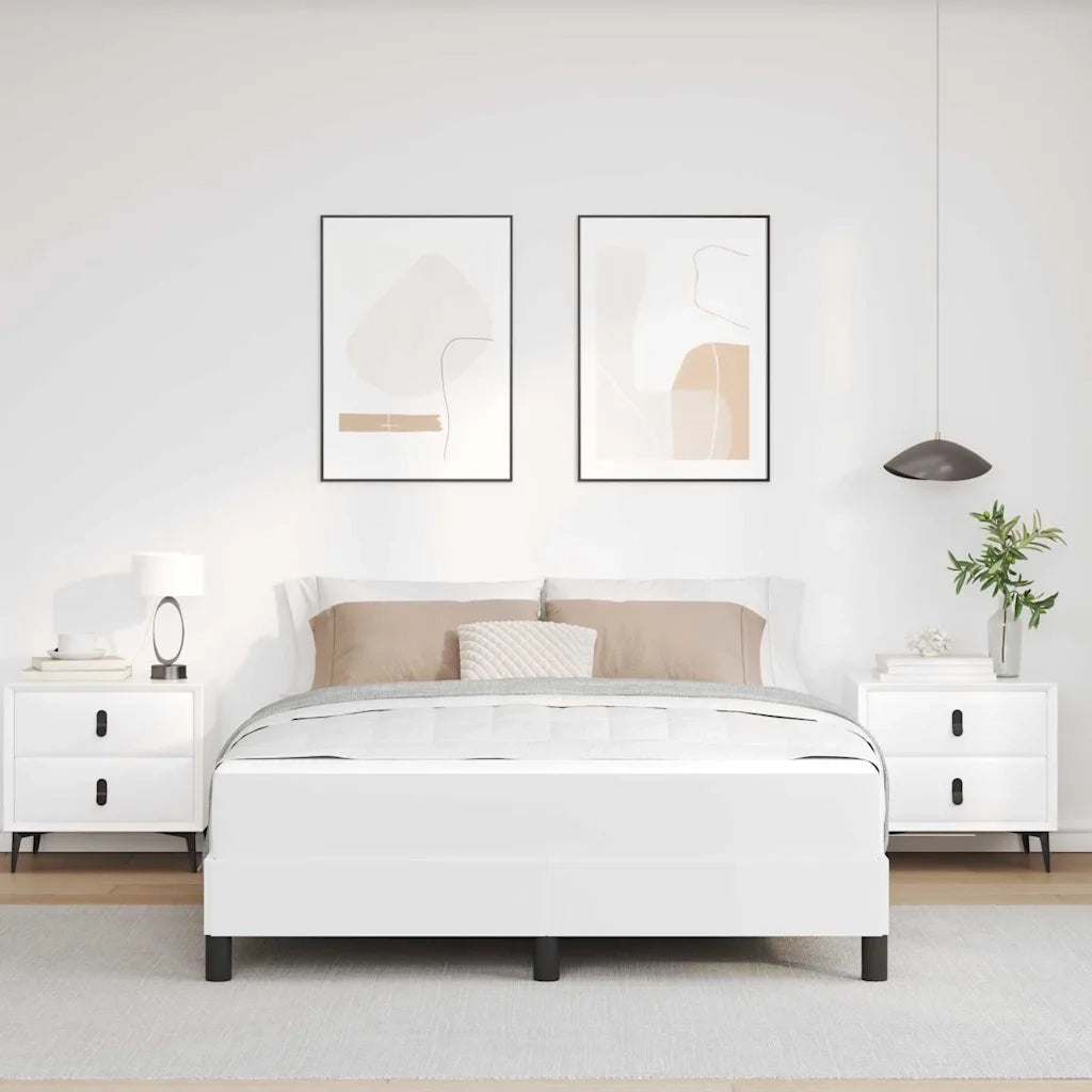 Struttura del letto Bianco Puro 140 x 200 cm Tessuto