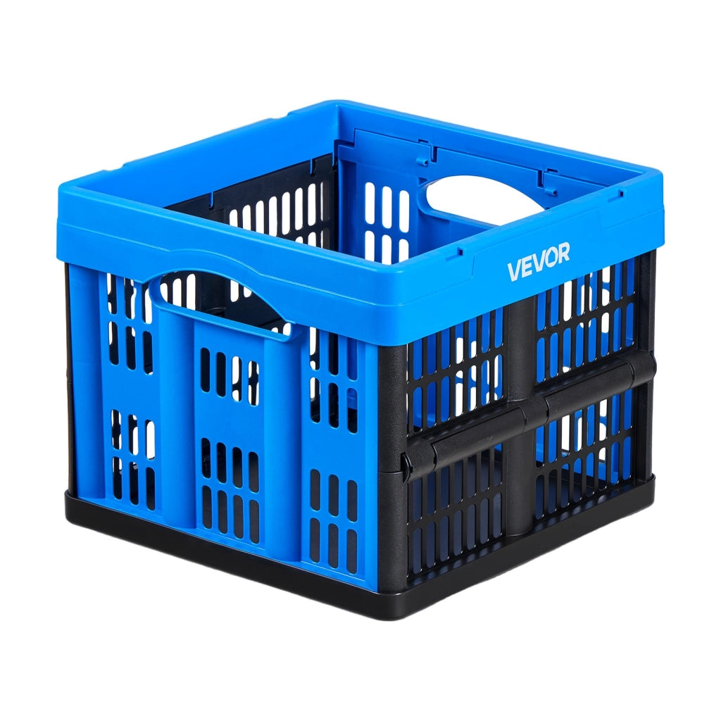 Set 3 Cassette Pieghevoli Portaoggetti in Plastica PP 25 L, Contenitori Impilabili con Maniglie Salvaspazio per Casa e Garage