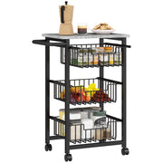 Carrello da cucina con 3 cestelli in acciaio ¨C zephmum ¨C mobile su ruote
