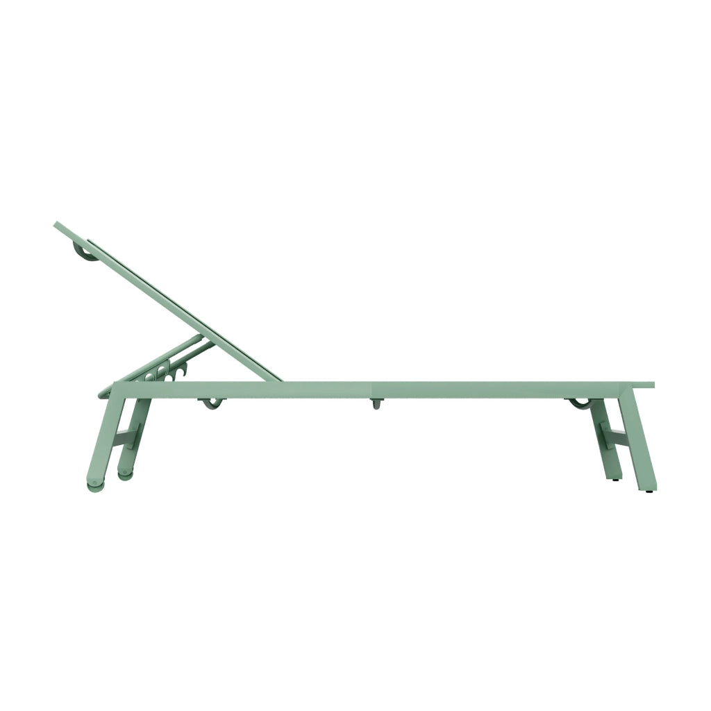 Nilo - Lettino Prendisole da Giardino Mare Piscina 192x55x30 cm in Alluminio e Textilene Verde Salvia