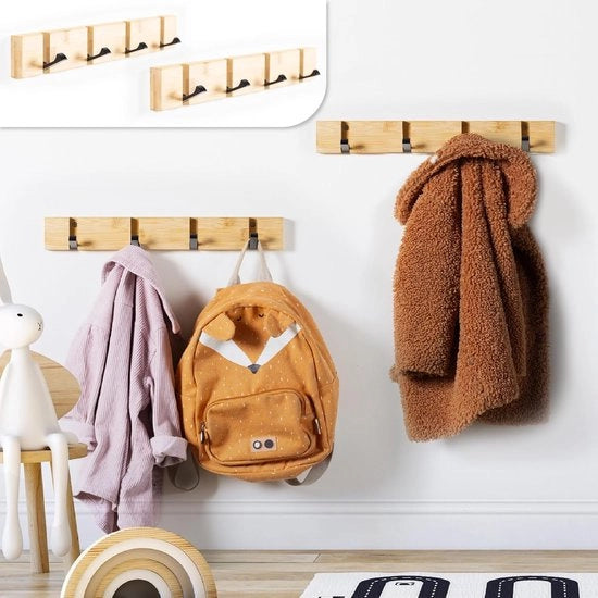 Hanger per abito pieghevole - Bambù - Set da 2 - Armadio a muro in legno