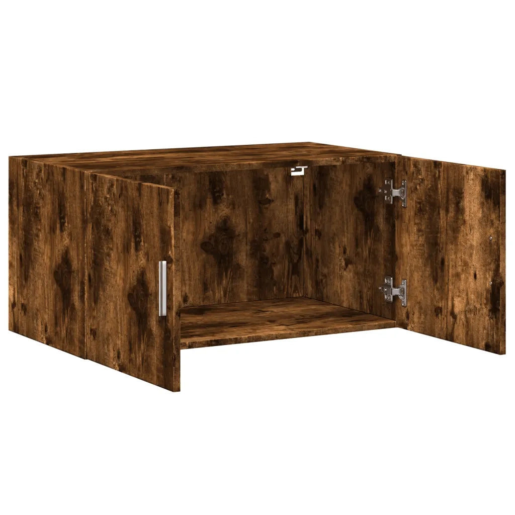 Armadietto a Muro | Mobile a Parete Rovere Fumo 80x42,5x40 cm in Legno Multistrato