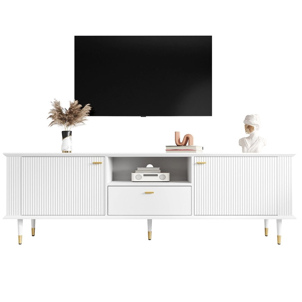 Mobile TV con Cassetti e Ante ¨C MINIMAL ¨C Bianco/Nero/Legno