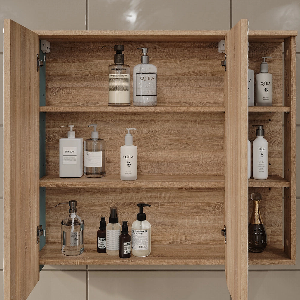 Vicco Mobile a specchio Sonoma/blu 80 x 75 cm con specchio