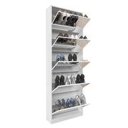 Scarpiera con specchio per ingresso in MDF bianco