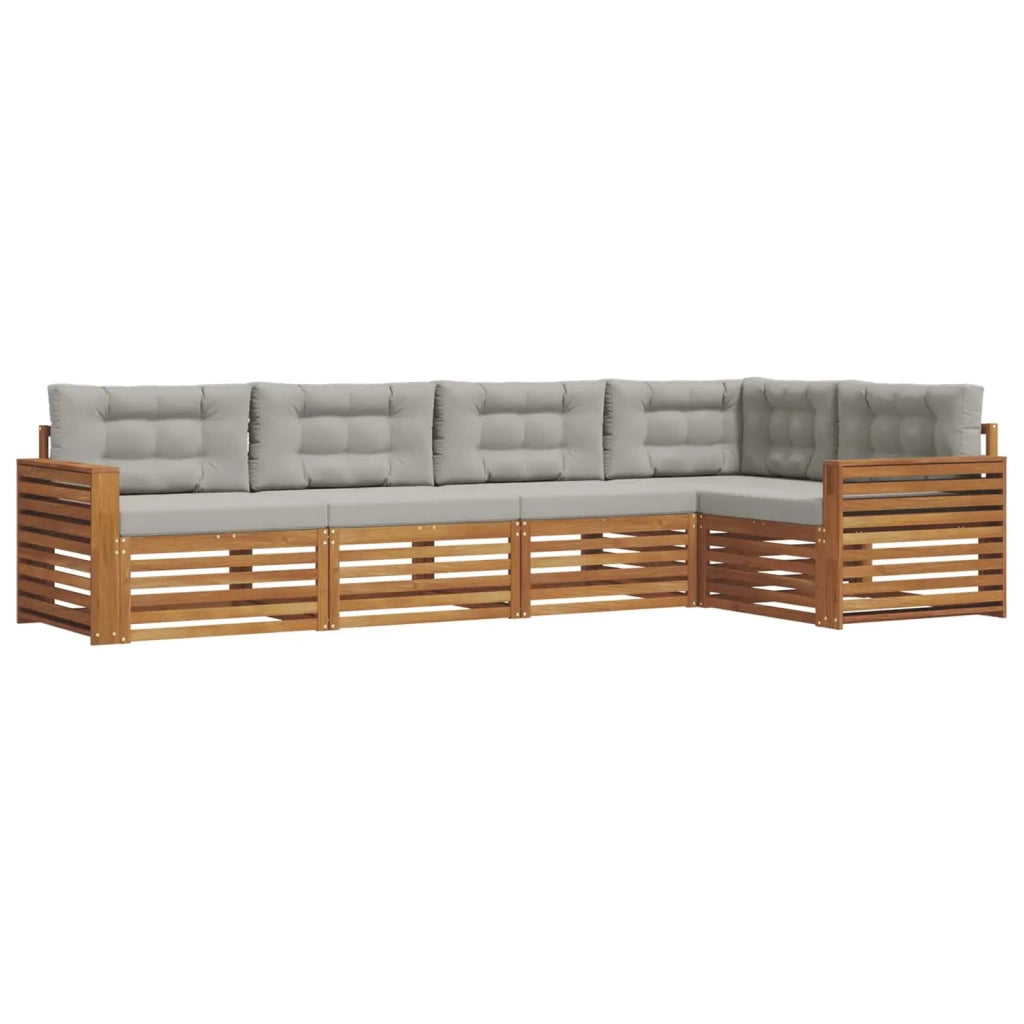 Set di divani da esterno 5 pcs Grigio Naturale e Chiaro 3373466