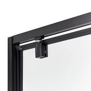 Box Doccia Vetro Temperato nero Cornice Alluminio Anta Singola Quadrata 90 x 90 x 185 cm