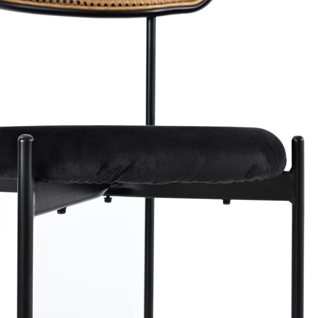 Set 6 Sedie da Pranzo in Velluto ¨C Xylo ¨C Gambe in Metallo, Nero