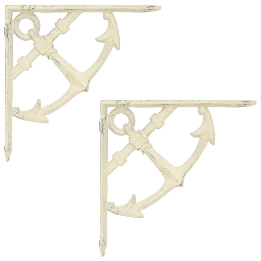 Supporti per mensole da parete 2 pz Bianco Antico 42038909