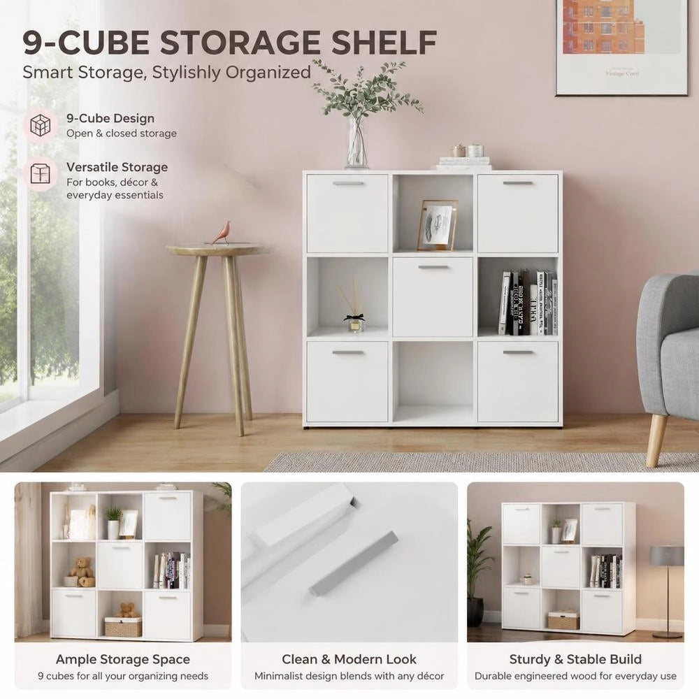Bookshelf White 90x30x90 Cm Wood Composite