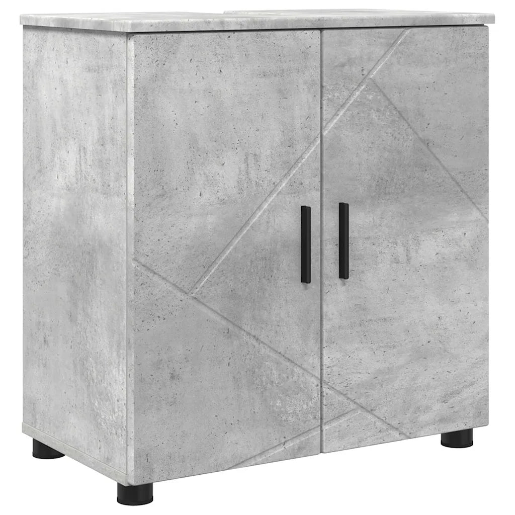 Set di mobili per il bagno con cassetto 5 pcs Grigio cemento