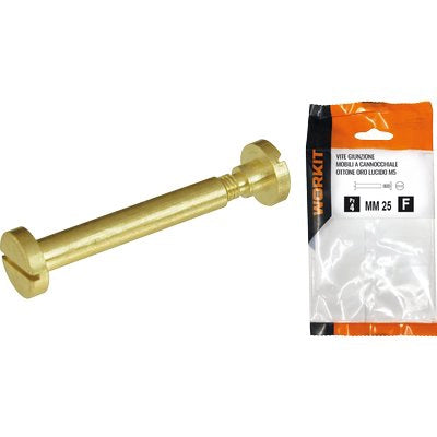 VITE GIUNZIONE MOBILI OTT ORO LUCIDO SELF WORKIT - CANNOCCHIALE MM 6 VITE M 5 MM 35 CF=PZ 4- 2 confezioni