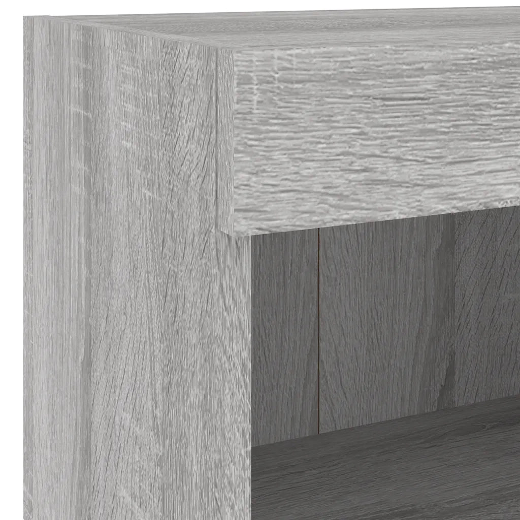 Mobili TV a Muro 4 pz-Credenza per TV con Luci LED Grigio Sonoma 529161