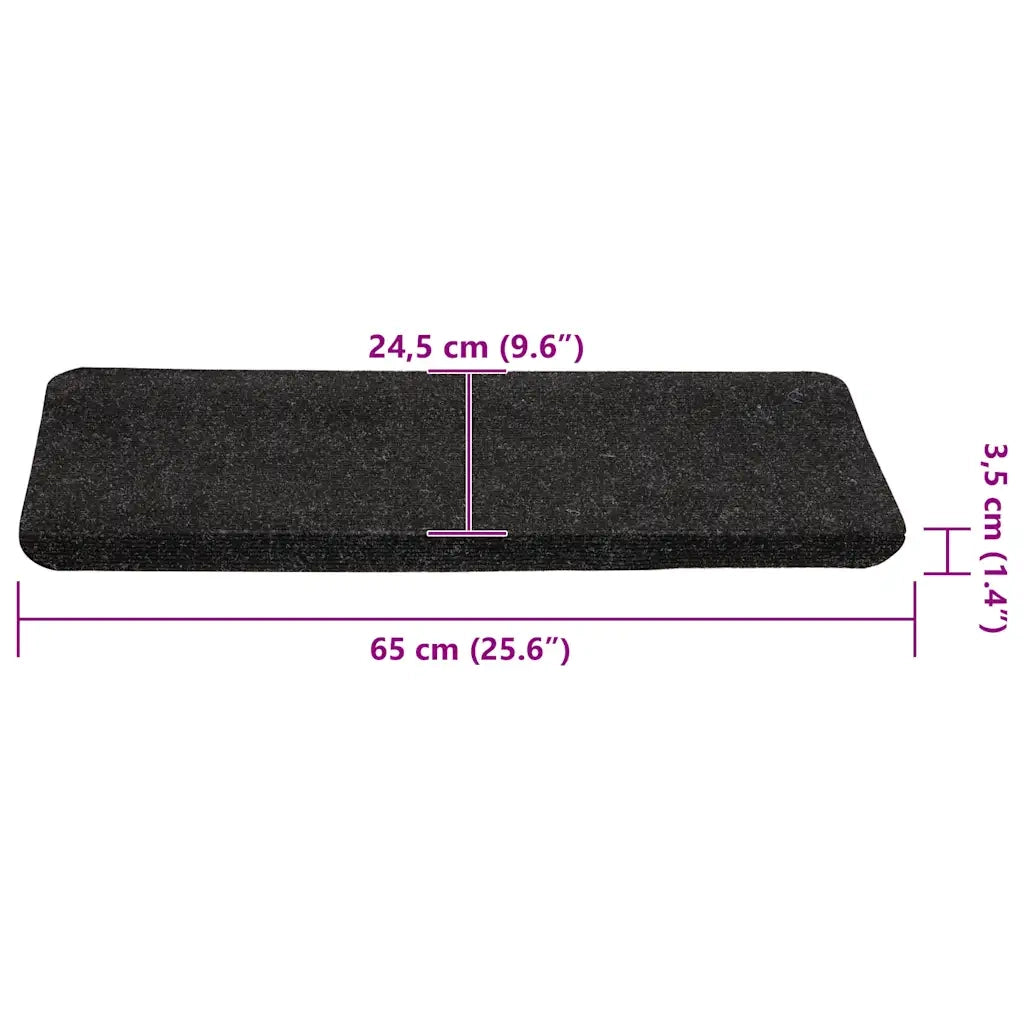 Tappetini Autoadesivi per Scale 30 pz | Gradini per Scale Antracite 65x24,5x3,5 cm