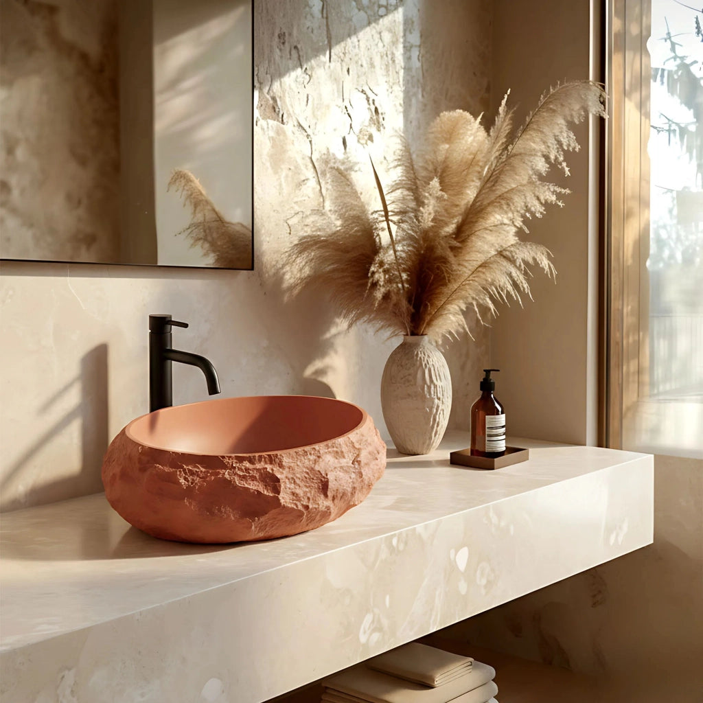 Lavabo Da Appoggio Rea Mika Terracotta