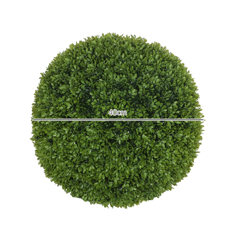 Sfere di bosso artificiali con 2 pezzi in plastica verde Ø 40 cm per interno ed esterno