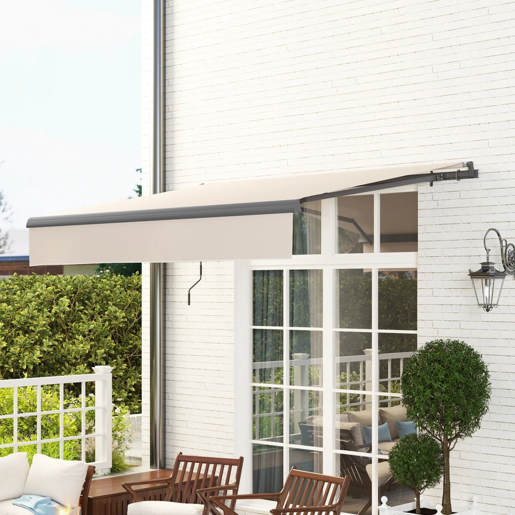 Tendone da Giardino Retrattile Manuale ¨C zephmum ¨C Crema 295x200 cm
