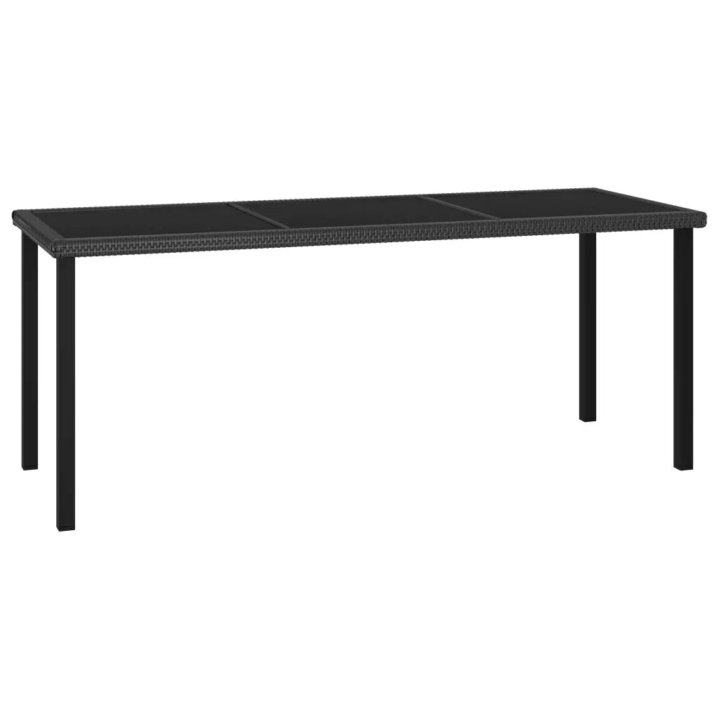 Set da Pranzo da Giardino 7 pz in Polyrattan Nero 3065697