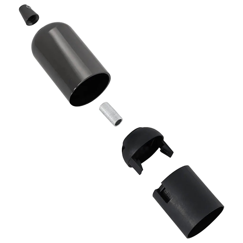 Portalampade 2 pz Nero Lucido E27 4106533