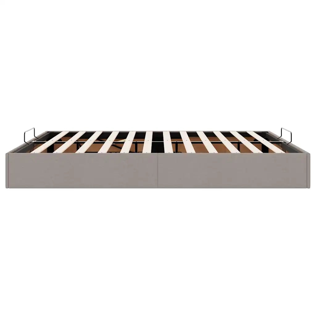 Struttura Letto Pouf senza Materasso-Giroletto con contenitore Tortora 180x200 cm Tessuto