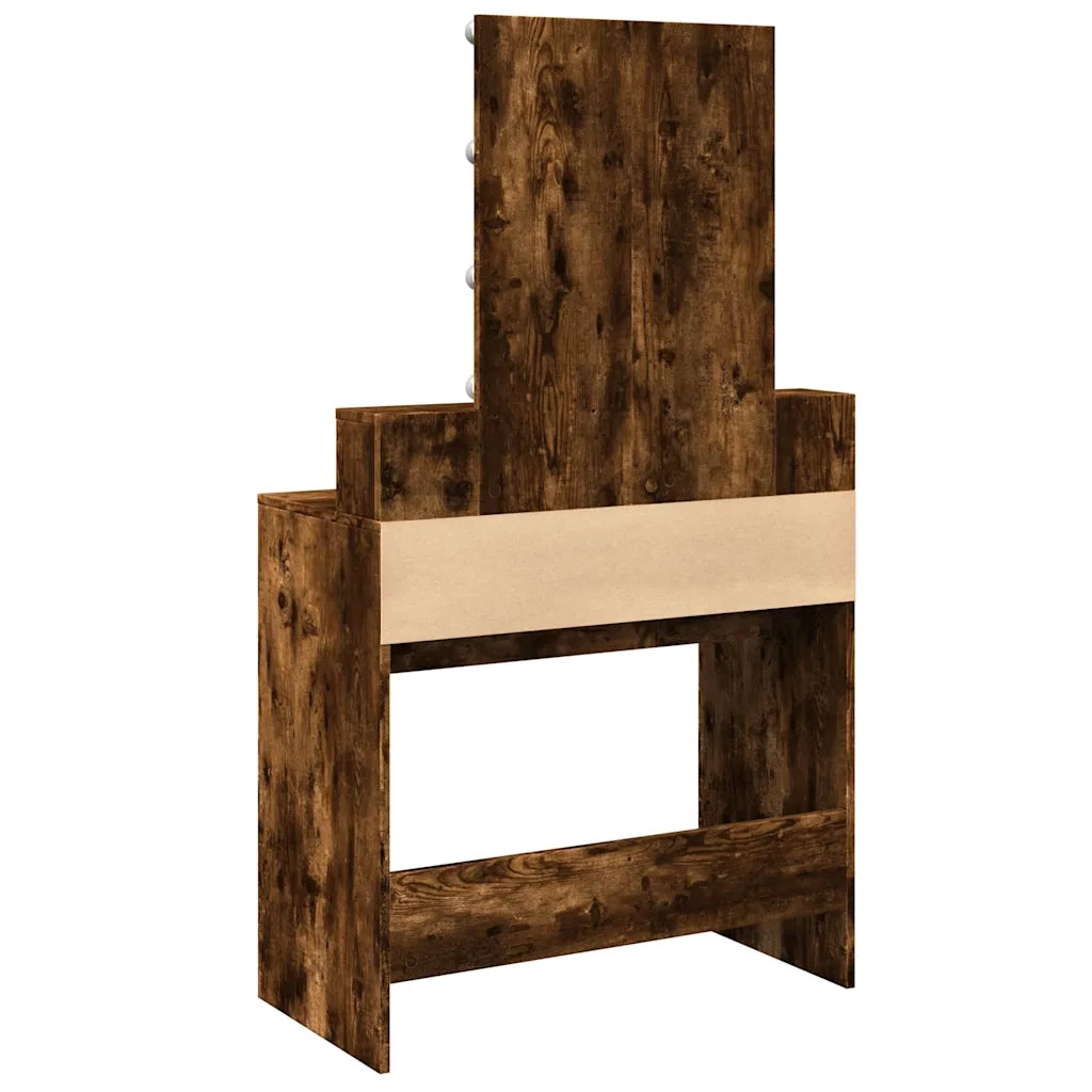 Toeletta | Tavolo da Trucco con LED Rovere Fumo 80x41x144,5 cm