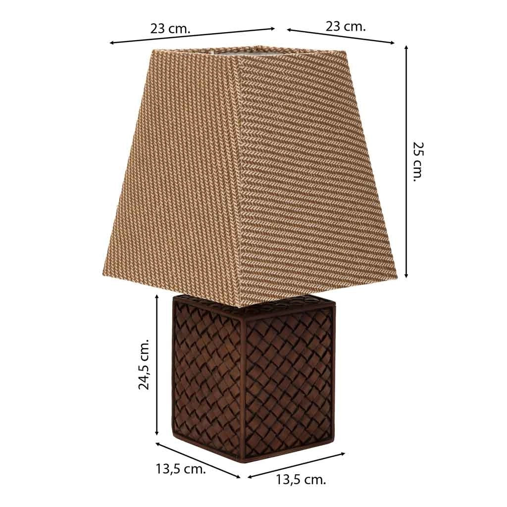 Lampada da tavolo in poliresina marrone