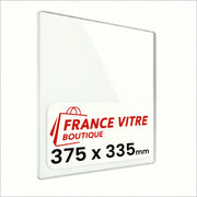 375 x 335 x 4 mm - Vetro per stufa a legna - vetro camino di ricambio - vetro per caminetto resistente al fuoco - France Vitre